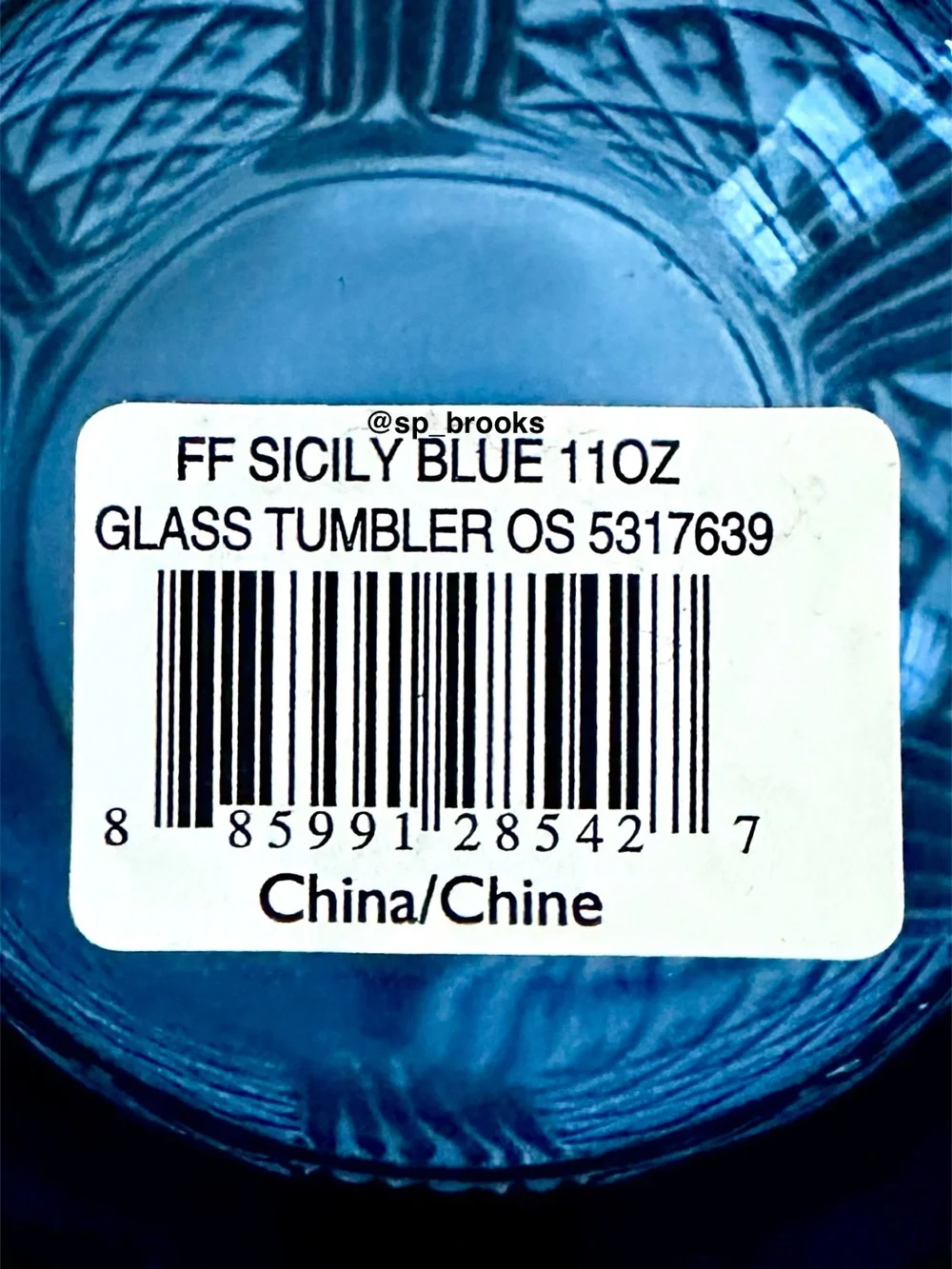 🎁4PC Fitz and Floyd Glass Tumbler - 11 oz. Sicily Blue Tumbler